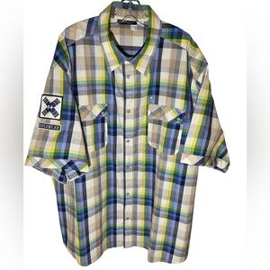 Rocawear men’s vintage shirt sleeve shirt 4XL two front pockets snap up front